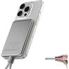 Dbasne Magsafe Power Bank 5000mAh, Caricatore Portatile Magnetico, Slim PD 20W Ricarica Rapida Wireless PowerBank, USB-C Battery Pack cavo di Ricarica con Cordino per iPhone 16/15/14/13/12/Pro/Pro/Max