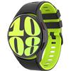 MoKo Cinturino Compatibile con Samsung Galaxy Watch 7 FE 6 5 4 40mm 44mm/Watch 6 Classic 43mm 47mm/Watch 5 Pro 45mm/Watch 4 Classic 42mm 46mm, 20mm Cinturino Sportivo in Silicone Morbido, Nero/Verde