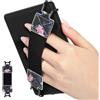 MoKo Cinturino di Sicurezza per 6-8 Kindle eReaders Fire Tablet - Kobo/Voyaga/Sony Kindle E-Book Tablet, Cinturino da Mano Versatile ad Alta Elasticità Supporto Antiscivolo, Nero & Rosa