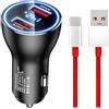 TELEFONMAX 80W SUPERVOOC Caricabatteria da auto Warp Charge USB C Cavo di ricarica da auto Fast Charger Adapter per Oneplus 12 11 10 9 8 7 per Oppo Find X7 X6 X5 X4 X3 X2 Reno 11 10 9 8 7