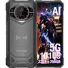 DOOGEE S200 X 5G Telefono Cellulare Rugged, 6.72 FHD+120GHz, 32GB RAM+ 512GB ROM, Fotocamera AI 100MP+20MP Visione Notturna, NFC, Display Posteriore 1.32'AMOLED, Rugged Smartphone Android 14, Nero