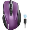TECKNET Mouse wireless ricaricabile, USB-A, silenzioso, 6 regolabili, 4800 DPI, mouse per computer senza fili, mouse ergonomico per laptop, 6 pulsanti, mouse 2,4 G per Chromebook, impugnatura