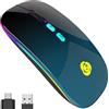 CC Store Mouse Wireless, Wireless Ricevitore USB a 2.4G Tipo C, mouse Bluetooth Ricaricabile, 7 Colori, Sottile 3 DPI 800/1200/1600, Mouse Silenzioso Compatibile con iPad/PC/Mac/Windows
