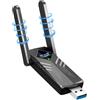 HOISGEAR Chiavetta WiFi USB per PC Fisso, AX1800 Mbps Adattatore Dual Band 2.4GHz/5.0 GHz USB 3.0 WiFi 6 Adattatore Wireless 2 x 3dBi Antenne Portata WiFi Adattatore per Win7/Win10/Win11