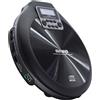 Aiwa PCD-810BK Black Lettore CD MP3 Portatile ESP 120sec Pile Ricaricabili 2xAA MicroUSB Custodia