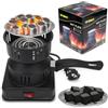 RANJIMA Accendifuoco a Carbone, con Maniglia e Cavo Lungo, 450 - 600 W, Piastra riscaldante di Alta qualità, Colore Nero, griglia a Carbone, riscaldata, caffè Invernale, Regalo per San Valentine