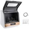 ACROSSPART Mini lavastoviglie da tavolo, lavastoviglie portatile indipendente con 3 modalità di lavaggio, lavastoviglie multifunzione piccola, controllo touch, risciacquo 12-20 pezzi