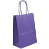 Generico 25 PZ Busta Shopper in CARTA VARI COLORI formato 18+7 altezza 24cm | 25 buste colorate prodotto versatile e sostenibile resistente e durevole (Viola)