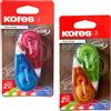 Kores - Mini Roller: Correttore a Nastro per Studenti e Adulti, Bianchetto Asciutto che non si Stacca con Forma Ergonomica, Ideale per Scuola e Ufficio, 5m x 5mm, Confezione da 2