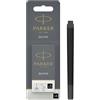 Parker Quink Ricariche per Penne Stilografiche | Cartucce Lunghe | Nero | Confezione da 5
