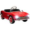 HOMCOM Auto elettrica per bambini, licenza BMW 507, stile retrò vintage, 12V, velocità massima 5 km/h, telecomando, effetti sonori e luminosi, rosso