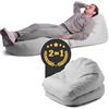 Avalon - Pouf Chaise Longue da Esterno Pieghevole Double Samba, Poltrona Sacco Letto Comodo e Impermeabile, Perfetto da Giardino, Design Moderno, Made in Italy(75x180cm-Grigio)