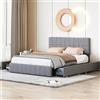 FOERPL Letto matrimoniale 180 x 200 con cassetti, letto con contenitore e testiera imbottita in tessuto di velluto, telaio per letto con cassetti in ferro, letto matrimoniale imbottito, letto con cassetto