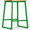 Iconik Interior Big Boy Style - Sgabello da bar, design industriale, in legno e metallo, 60 cm, colore: verde