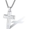 Supcare Crocifisso Collana Uomo con Croce, Collana Uomo Argento con Scritture, Collana Croce Uomo Ciondolo per Ragazzo Uomo