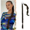 BARSDAR 66cm Lunga Estensione Coda di Cavallo con Cravatta, Lisci Treccia Lunga Coda Finta Capelli con Elastico Sintetici Ponytail Extension per Donne - Marrone