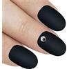 Bling Art Unghie finte Bling Art Nero Opaca Ovale 24 Medio Finte punte in acrilico con colla