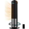 Cecotec Riscaldatore elettrico in ceramica a pedale ReadyWarm 2070 Max Ceramic Rotate Smart. 2000 W, display digitale, controllo touch e telecomando, oscillazione, 3 modalità, termostato, 20 m²