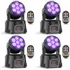 U`King 4PCS 7X15W Teste Mobili LED Luci dmx512 RGBW 4 in 1 Luci da Discoteca Palco Luce di Scena con Telecomando per Halloween Party Club Bar Casa Feste