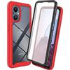 XINNI Cover per Oppo Reno8 Lite 5G(Reno 8 Lite)/OnePlus Nord N20 5G, Protezione Schermo Integrata 360 Gradi Antiurto Custodia, Rugged Doppia Faccia Bumper Trasparente Full Guscio Fronte Retro Case