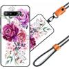 JEZSTHAI Custodia Compatibile con ASUS ROG Phone 3 Cover in Silicone TPU Morbido con Cordino/Laccio Tracolla Cellulare,Antiurto AntiGraffio Protettiva Bumper Case con Disegno Motivi,A02