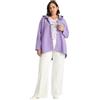 FIORELLA RUBINO: Parka con Cappuccio e Coulisse Curvy Size Viola Stagione Primavera Estate 2025.