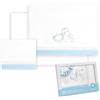 Interbaby - Lenzuola in cotone - Auto/Mosè/Navicella - Orso Elefante Palloncini - Set 3Pcs. Lenzuolo sotto + piano di lavoro + federa cuscino