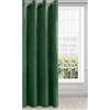 Eurofirany Tenda in Velluto Morbidissimo Oscurante con Occhielli - 1 Pannello, Tenda per Camera da Letto, Cucina, Soggiorno, 140x250 cm, Verde Scuro