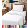 Utopia Bedding Lenzuola per letto singolo XL, 3 pezzi, in microfibra spazzolata, resistenti al restringimento e allo sbiadimento, facili da pulire (Twin XL, Twin Extra lunghe, bianco)