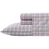 Nautica - Set di lenzuola per letto singolo XL, biancheria da letto in cotone percalle, fresche, elastico a doppio strato, per dormitorio (Boating Tattersall Red, quadretti rossi, singolo XL)