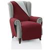 FAVERTI® Copripoltrona imbottita 1 posto - 55 cm (seduta) | Modello Requena, rosso, grigio chiaro reversibile | protezione compatibile con poltrone relax e paraorecchie | tela lavabile, prodotto in