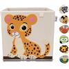 Lifeney Scatola portaoggetti per bambini con motivo tigre, scatola giocattolo con motivo animale, adatta per scaffali cubi, scatola per la cameretta dei bambini, cestino portaoggetti per bambini