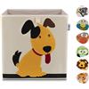 Lifeney Scatola portaoggetti per bambini con motivo cane, scatola giocattolo con motivo animali, adatta per scaffali cubi, scatola per la cameretta dei bambini, cestino per bambini