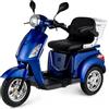VELECO ZT15 - Scooter Disabili a 3 ruote - Completamente assemblato e pronto all'uso - Freno elettromagnetico automatico - Tachimetro a LED (BLU)