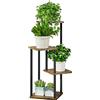 AZERPIAN Supporto per piante a 4 ripiani, in metallo, per interni, per più piante, ad angolo, per patio, giardino, soggiorno, balcone, camera da letto, nero (4 ripiani, nero)