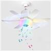 lnrosy LED-RGB Lampadario Con Ventilatore Da Soffitto,Ventilatore Da Incasso Ventilatore Da Soffitto Con Luce E Telecomando Chiuso Dimmerabile,Adatto Per Camera Da Letto,Stanza Dei Bambini