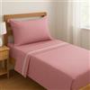 GX GARGIX Set Completo Letto di lenzuola in Calda e Soffice flanella, misto cotone, lavabili in lavatrice, diverse misure e colori (OFS-9/Fuxia, Singolo)