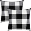 ailill Cuscino Quadrato in Stile Scozzese da Esterno per Fattoria, Stile Semplice, Federa in, e Nero