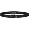 Armani Exchange Monocolor, Silver Buckle, Mini Logo Plate Cintura Tongue, Nero, 100 cm Uomo