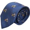 King & Priory Cravatta Trattore Ricamato a Spina Di Pesce Blu Navy