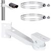 SUPAWAY Surveillance camera wall bracket Alluminio Outdoor camera bracket support surveillance con 2 adjustable clamps 200mm Staffa per telecamera di sorveglianza CCTV per security camera (Bianco)