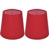 Jenngaoo 2 Pezzi Paralume a Botte 4,4 x 6 x 5,5in in Tessuto a Clip per Lampada da Terra, Lampada da Tavolo, Lampadario E14 (Rosso)