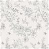 ICYEHAO Carta da Parati con Fiori e Uccelli in Bianco e Nero, 44 x 1000 cm Carta da Parati Nera Fiori e Uccelli Foglie Jungle Farfalle Piante Bosco Pellicola Adesiva per Mobili,Camera da Letto,Soggiorno,Bagno