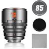 7artisans Telaio per obiettivo cinematografico professionale S35 da 85 mm T2.1 compatibile con attacco Canon RF-S per RED KOMODO/KOMODO X/CANON C70/ R7/R50/R85 (grigio titanio)