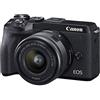 Canon EOS M6 Mark II Mirrorless Camera for Vlogging + 15-45mm Lens, CMOS, APS-C Sensor, Dual Pixel CMOS Auto Focus, Wi-Fi,Bluetooth And 4K Video