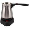 Atyhao Caffettiera Turca 600W, Caffettiera Elettrica con Doppiodi Protezione Maniglia Pieghevole per la Preparazione del caffè