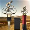 LULLEA Tappo per bottiglia di vino in bicicletta, regalo per ciclisti, regali per la festa del papà, Natale, compleanno, tappo per bottiglia in bronzo per vino e champagne con borsa