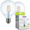 E-QUICKLY lampadine led e27 luce naturale, 10W equivalenti 90w, lampadina led e27 globo, lampadina led grandi dimensioni ⌀120mm, e27 4000k, lampadine led filamento ad alta efficienza 1000 lumen, 2 pz