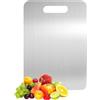 BDHYYM Tagliere Cucina, TAgliere in Acciaio Inox Alimentare, Tagliere in Titanio per Cucina, Tagliere Titanio, Tagliere Acciaio Inox per Tagliare Carne, Pane, Verdure e Frutta (34 x 23 cm)