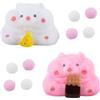 AYNKH 2PCS Giocattoli Antistress Criceti,Giocattoli in Silicone da Spremere Topi di Cartone Animato, Calamari Carini,Taba Squishy,Regali di Giocattoli Sensoriali Criceti Bambini Adulti (Rosa, Bianco)